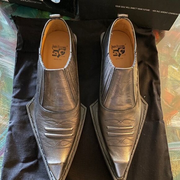 LAST Fluevog Swordfish Loafer Metallic Grey Gray Size 7 Slip On SOLD OUT $399 - Picture 8 of 15